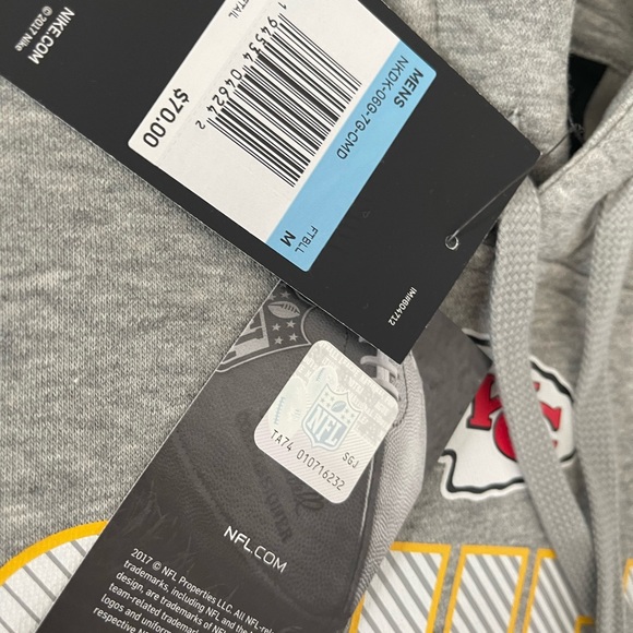 NWT Nike Gray Chiefs Kingdom Hoodie Size Medium - Picture 6 of 7